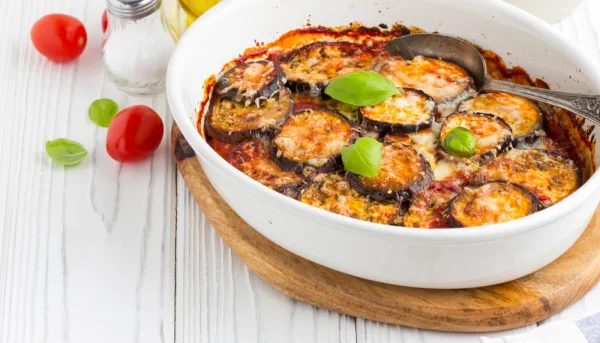 Gratin fondant d'aubergines au chèvre