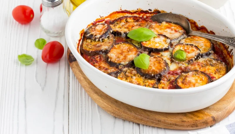 Gratin fondant d'aubergines au chèvre