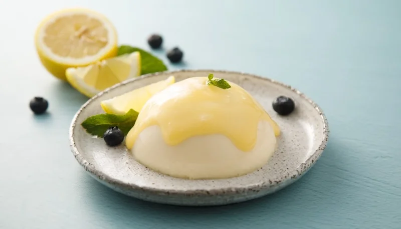 Panna cotta au chocolat blanc et compote de citron