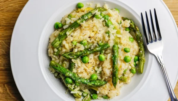 Risotto aux asperges et aux petits pois