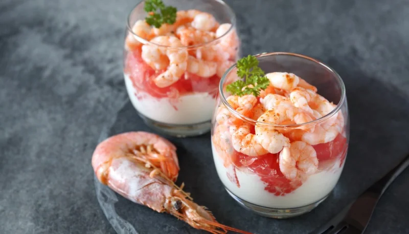 Verrine crevette pamplemousse