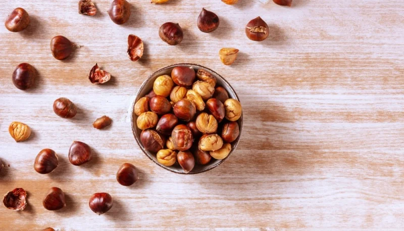 Châtaignes cuites à l'eau