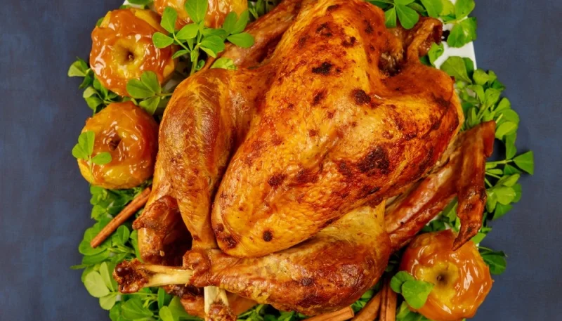 Chapon farci aux marrons et pommes