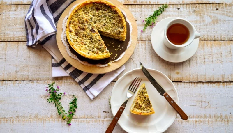 Quiche au chou-fleur et aux champignons