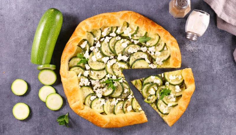Tarte fine courgette feta