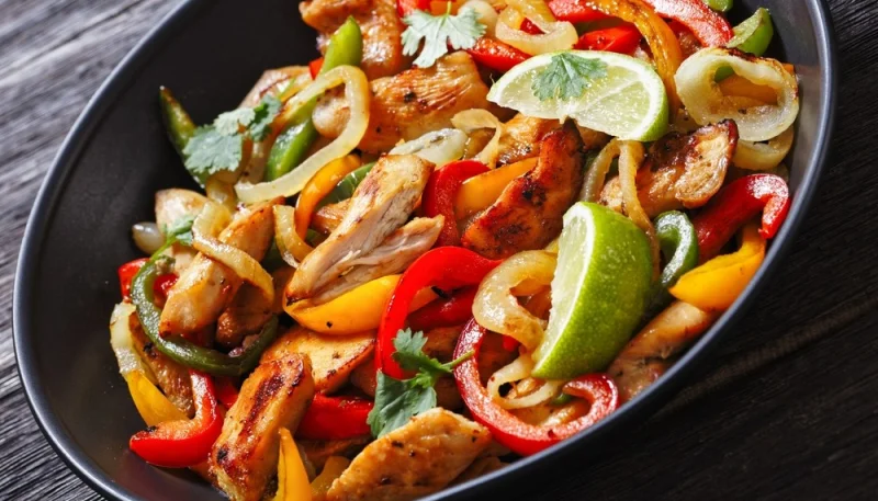 Wok de poulet aux poivrons