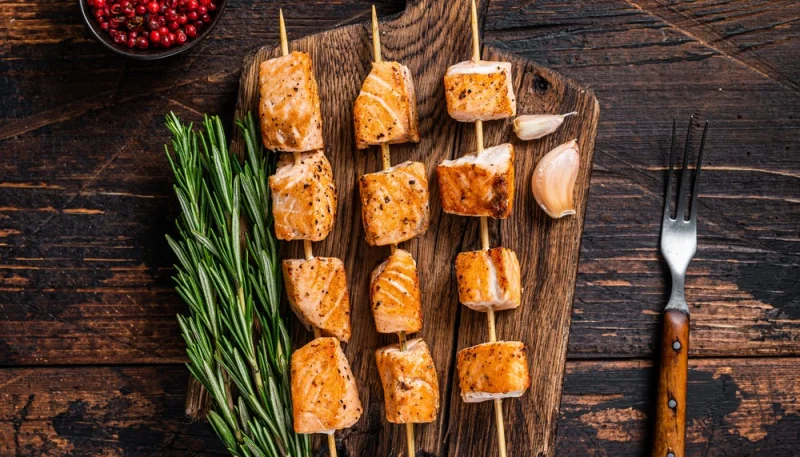 Brochettes de saumon