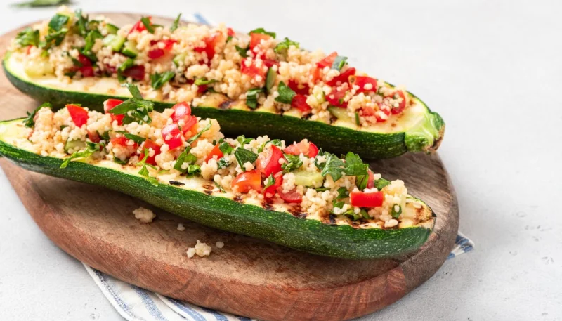 Courgettes farcies à la semoule