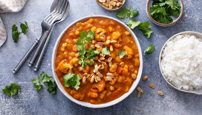 Curry de butternut et chou-fleur