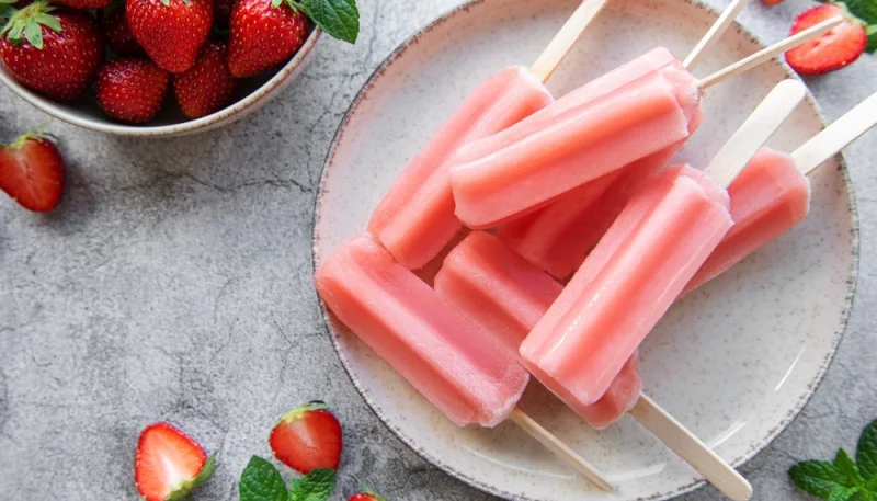 Popsicles fraise-citron