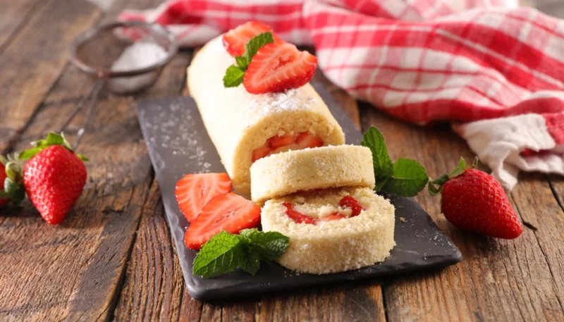 Roulé aux fraises