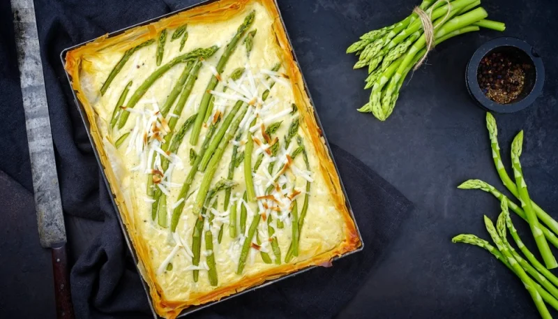 Tarte fine aux asperges vertes
