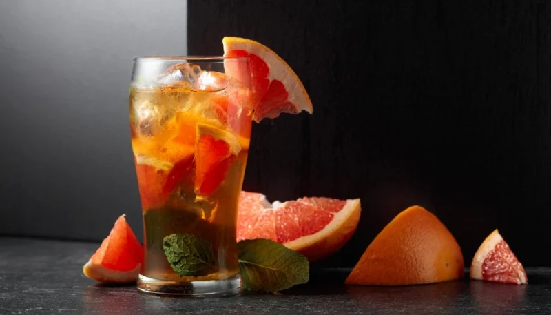 Thé glacé au pamplemousse
