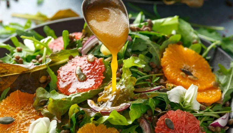 Salade tiède de lentilles au pamplemousse