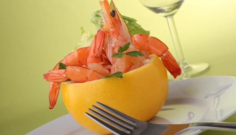 Pamplemousse farci aux fruits de mer