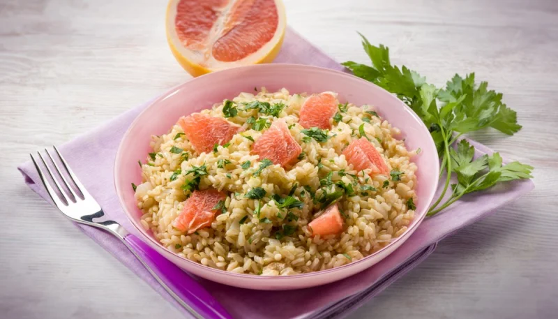 Riz sauté au pamplemousse
