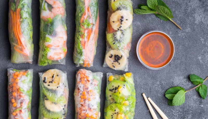 Rouleaux de printemps aux kiwis