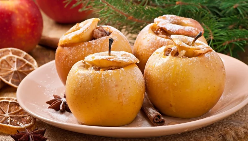 Pommes rôties au miel et cannelle