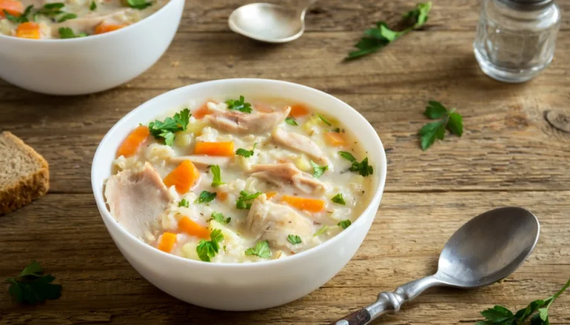 Soupe de riz et poulet