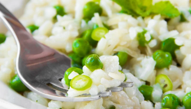 Risotto aux petits pois et menthe