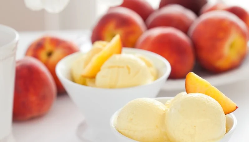 Sorbet maison de pêches