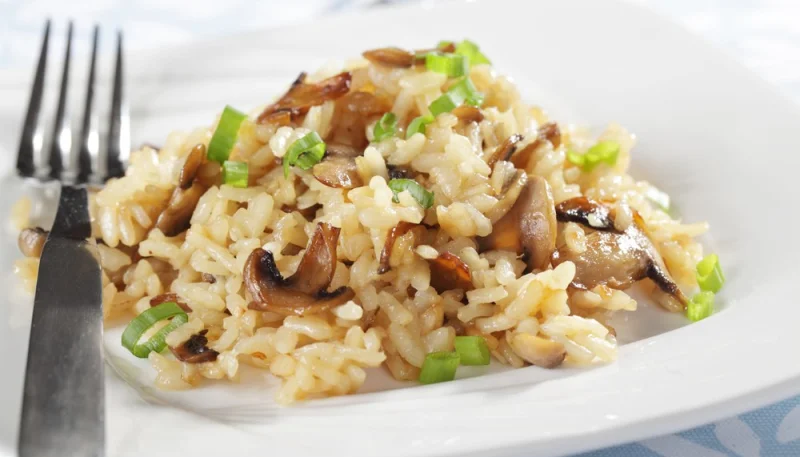 Risotto aux poireaux et champignons
