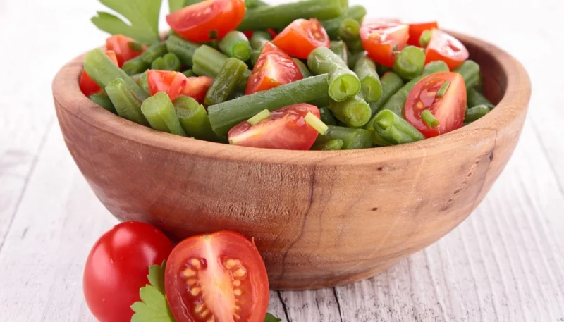 Salade de haricots verts et tomates