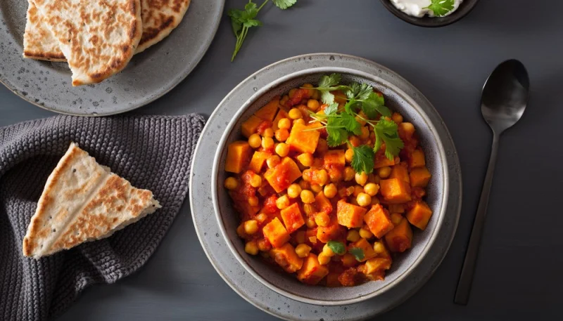 Curry végétarien à la patate douce et pois chiches