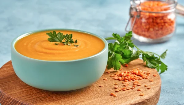 Soupe de lentilles et carottes épicées