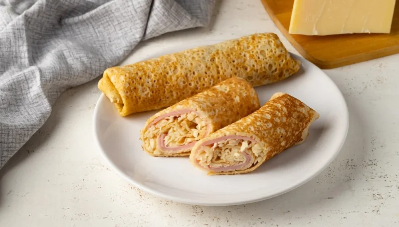 Crêpes au jambon au four