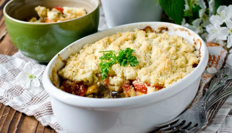 Crumble salé aux légumes du soleil