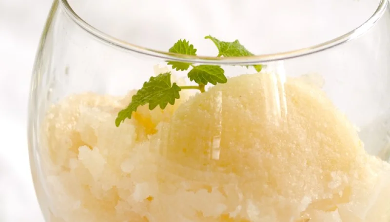 Granité de poire au citron vert