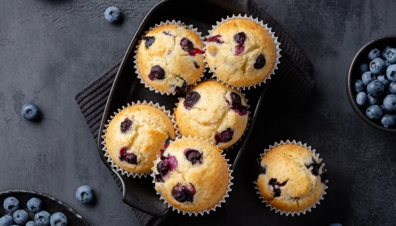 Muffins moelleux aux myrtilles