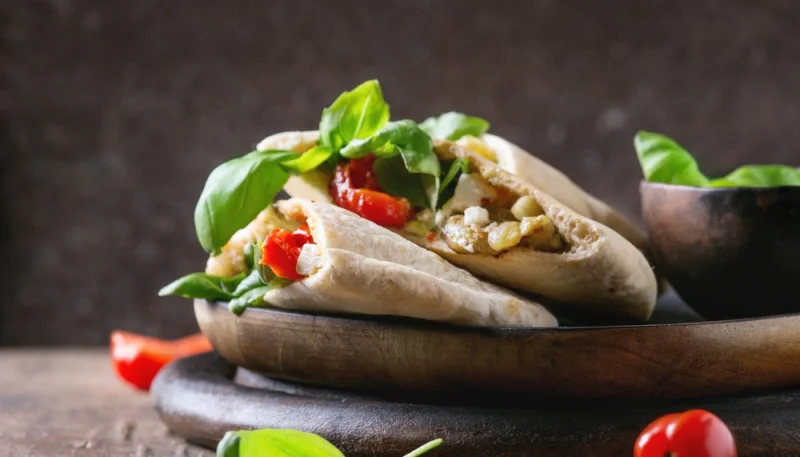 Pain pita farci aux légumes