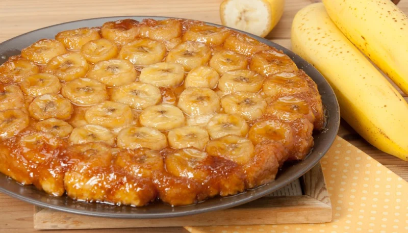 Tarte tatin à la banane et caramel