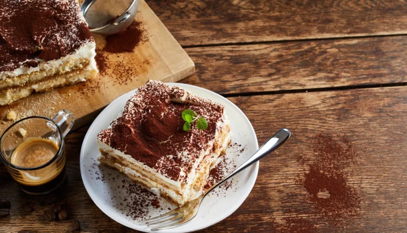 Tiramisu classique au café et cacao