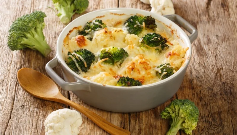 Gratin de brocolis et chou-fleur