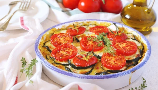 Gratin de courgettes et tomates
