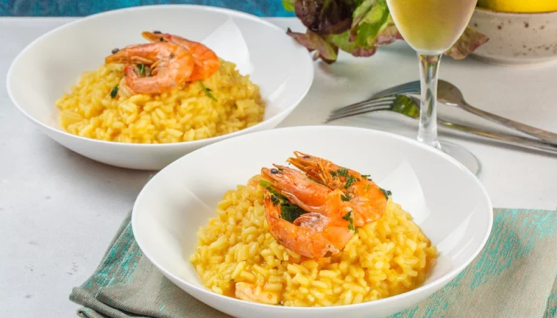 Risotto aux crevettes et safran