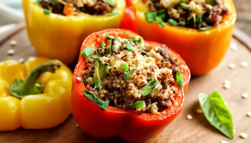Poivrons grillés farcis au quinoa