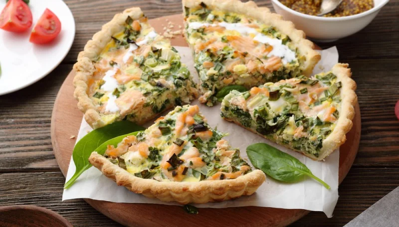 Quiche au saumon fumé et épinards