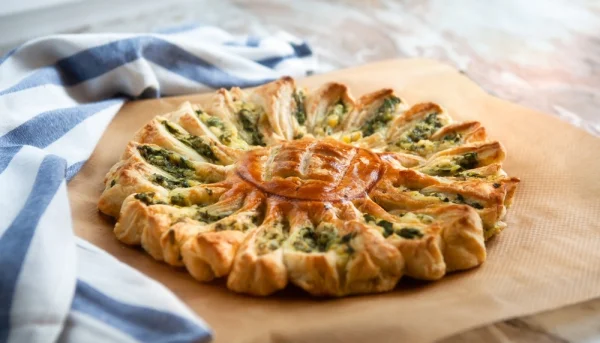 Tarte soleil au pesto et fromage