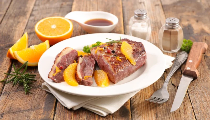 Canard aux oranges caramélisées