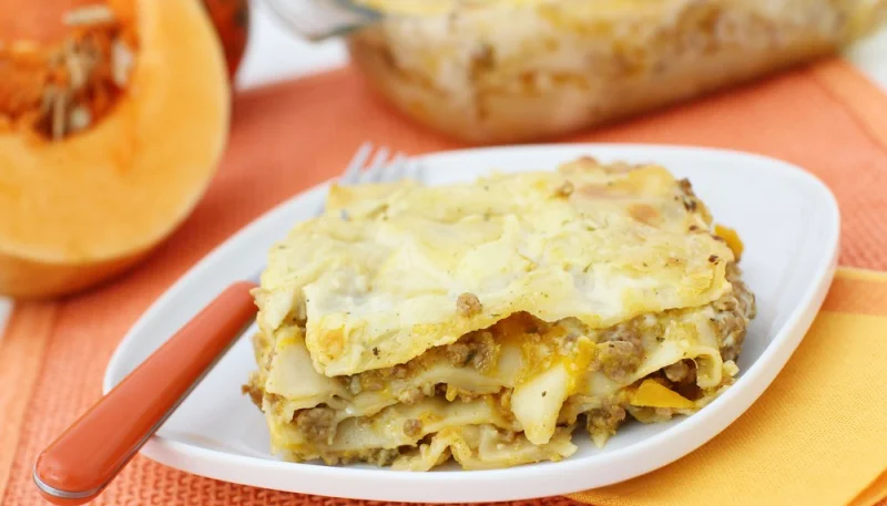 Lasagnes d’hiver au potimarron et fromage de chèvre