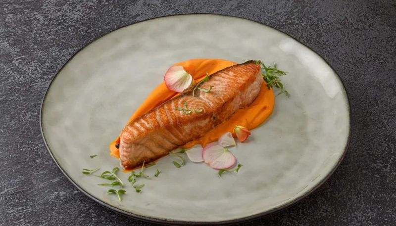 Pavé de saumon et purée de patate douce