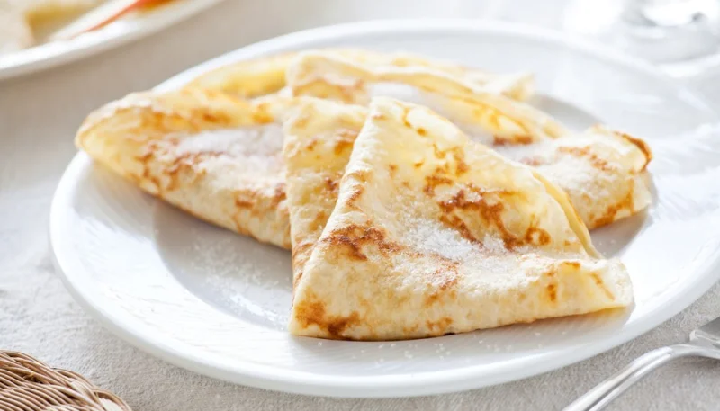 Crêpes au sucre et à la fleur d’oranger