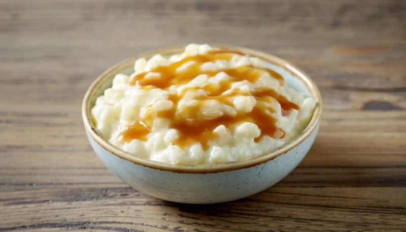 Riz au lait à la vanille et caramel