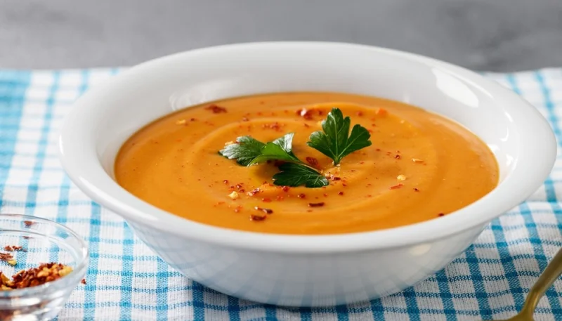 Soupe de carottes et lentilles corail au cumin