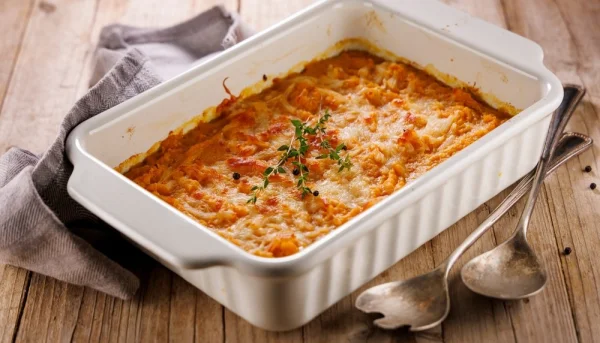 Gratin de carottes et patates douces au fromage