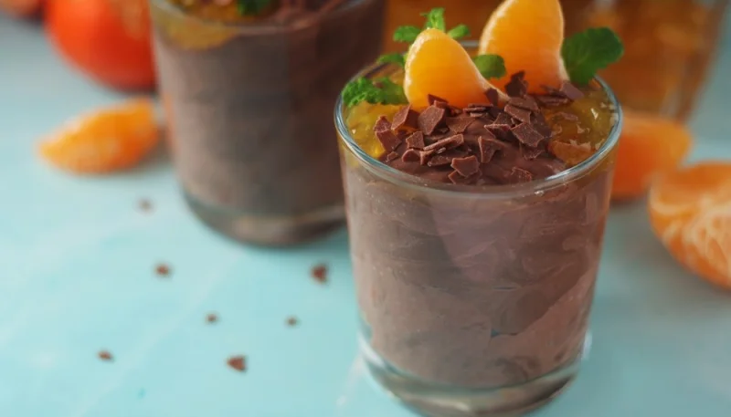 Mousse au chocolat et clémentine